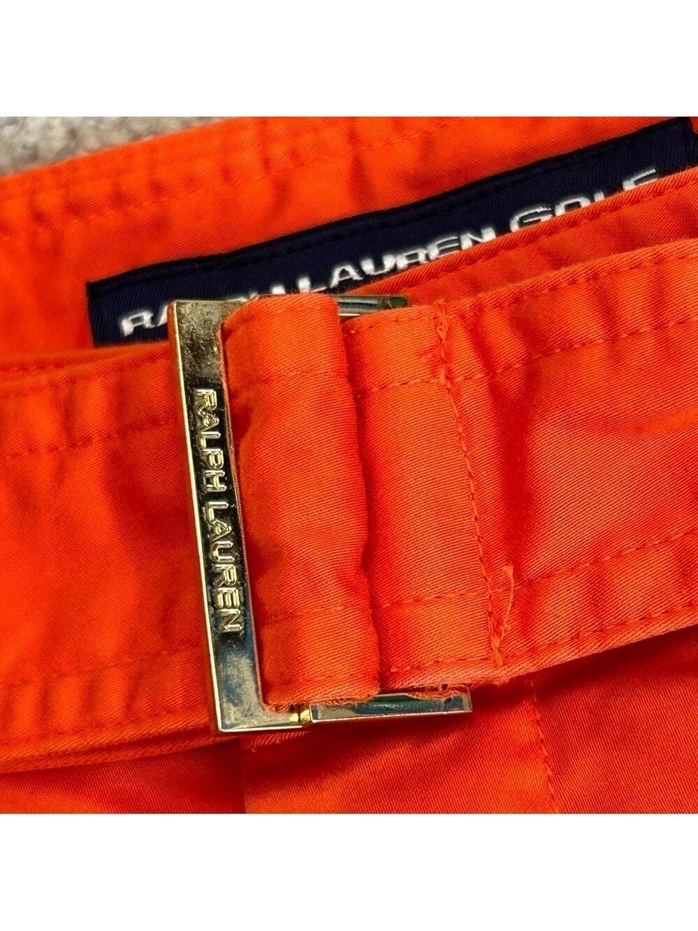 Ralph Lauren golf bright orange belted mini skirt skort Sz 10 - Picture 4 of 13